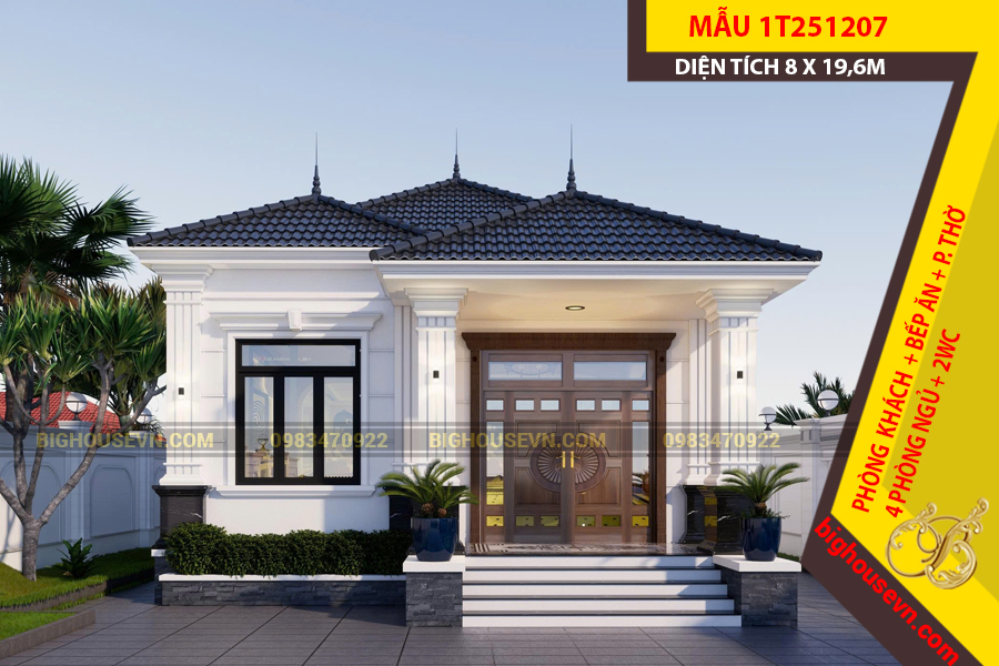 MẪU NHÀ MÁI NHẬT 1 TẦNG 152M2 - 1T251207