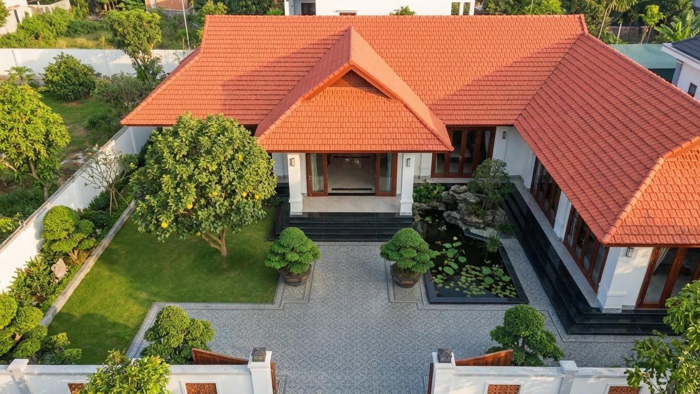 Tổng thể nhà cấp 4 sân vườn Việt Nam