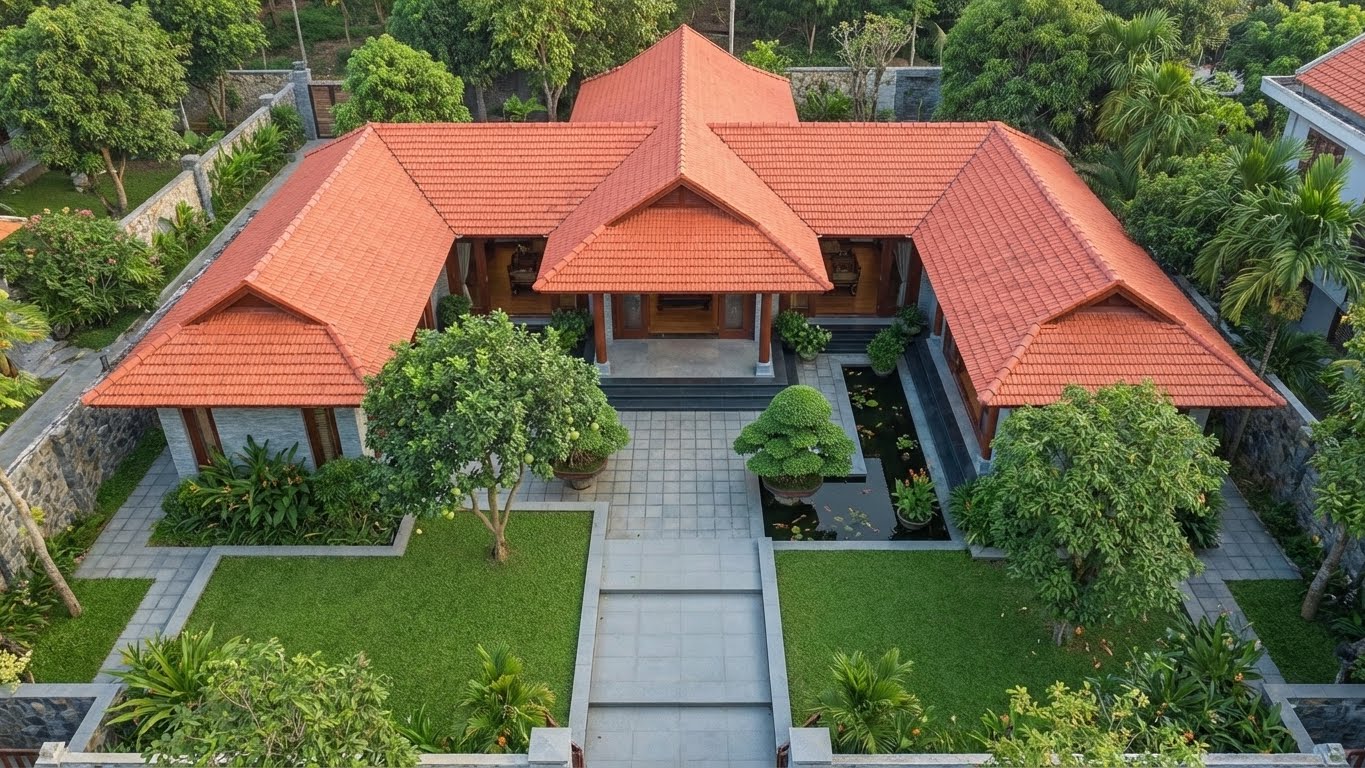 Mặt bằng tổng thể nhà Tam hợp viện - Kiến Trúc Việt Nam