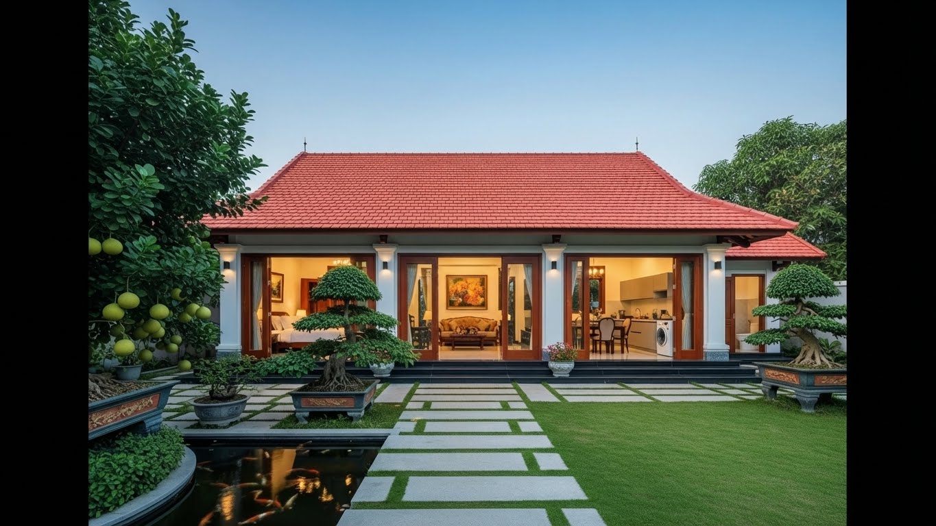 Mẫu nhà cấp 4 - 3 gian 2 phòng ngủ