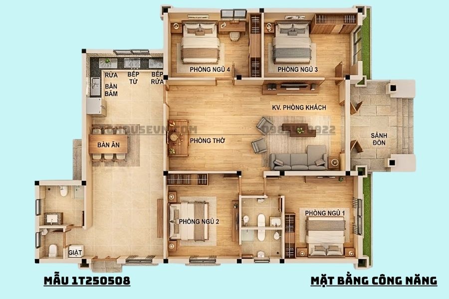 Công năng nhà cấp 4 - 1T250508