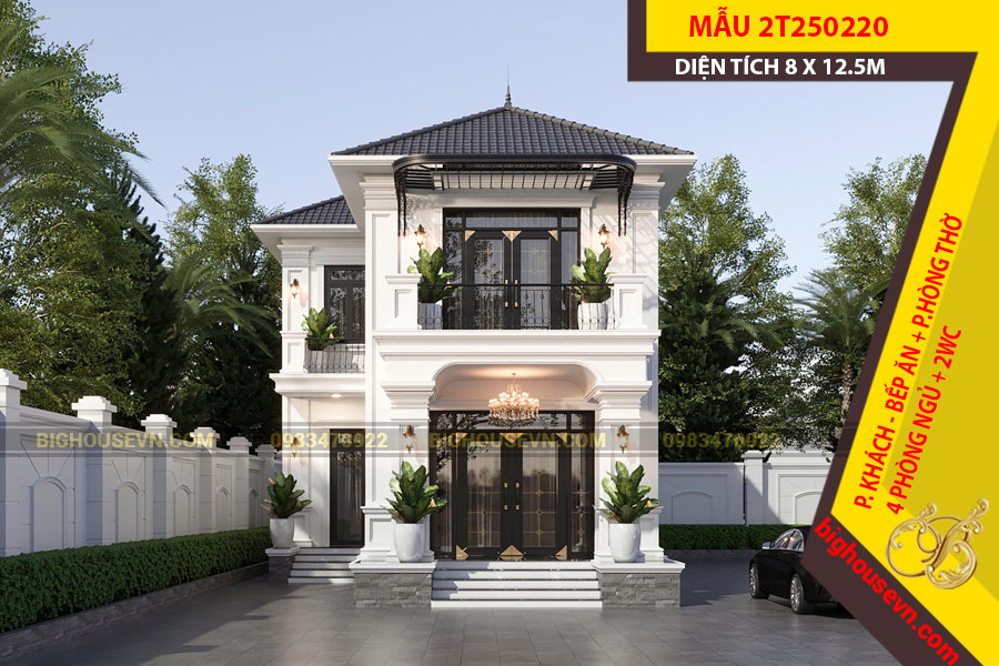 MẪU NHÀ 2 TẦNG MÁI NHẬT 8X12,5M - 2T250220