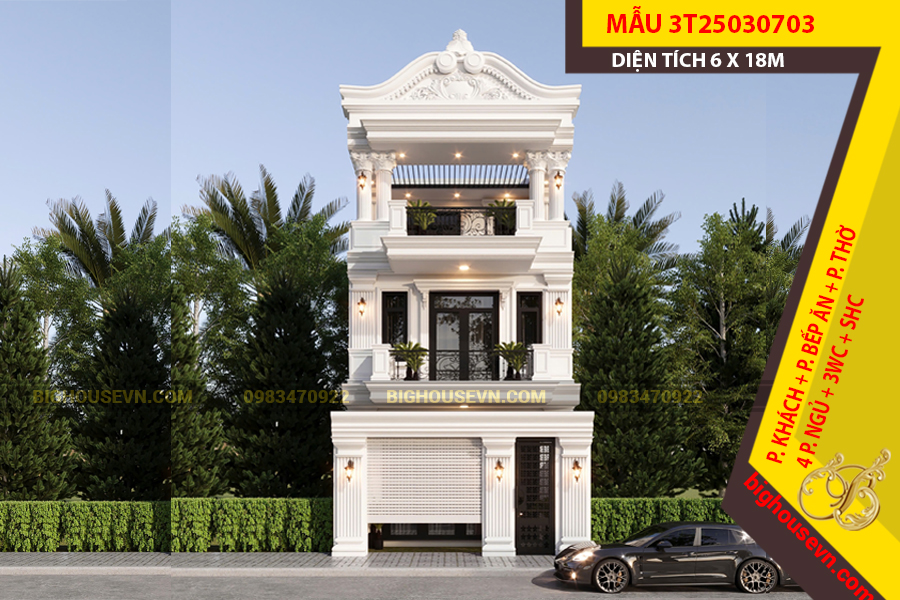 MẪU NHÀ PHỐ 3 TẦNG TÂN CỔ 6X18M - 3T25030703