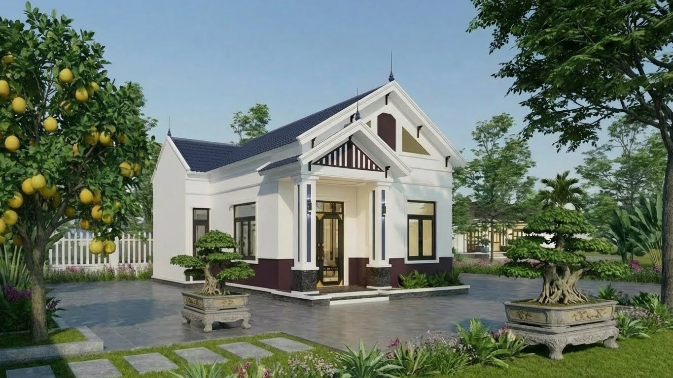 Kiến Trúc nhà cấp 4 mái thái - 1T250506