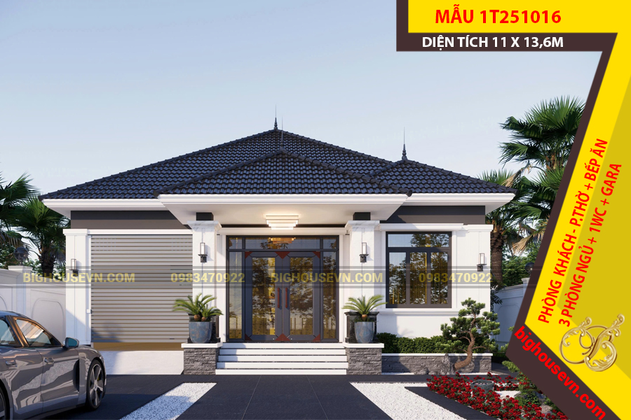 MẪU NHÀ CẤP 4 MÁI NHẬT 150M2 - 1T251016