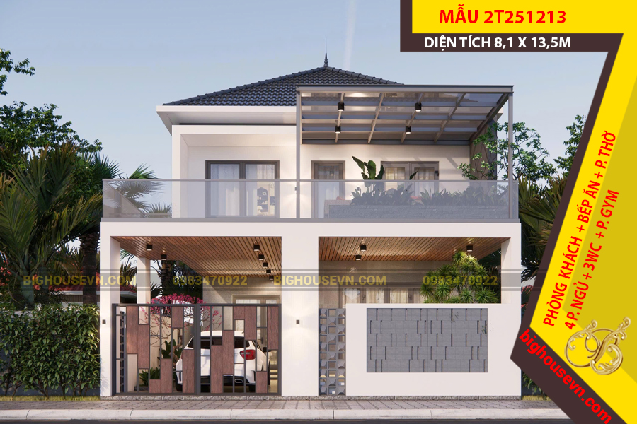 MẪU NHÀ MÁI NHẬT 2 TẦNG 202M2 - 2T251213