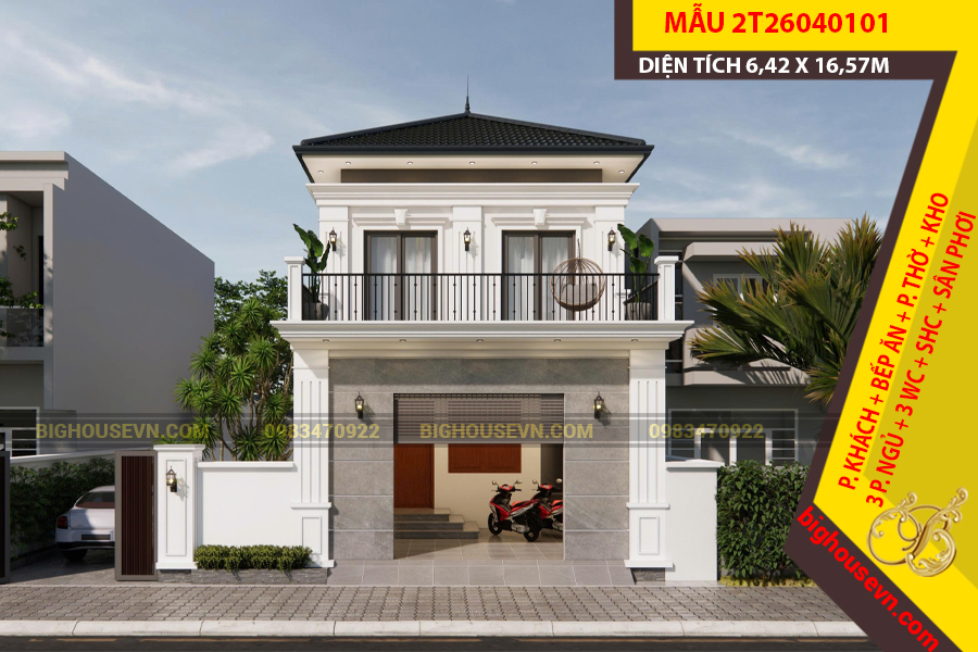 MẪU NHÀ PHỐ 2 TẦNG MÁI NHẬT 213M2 - 2T26040101