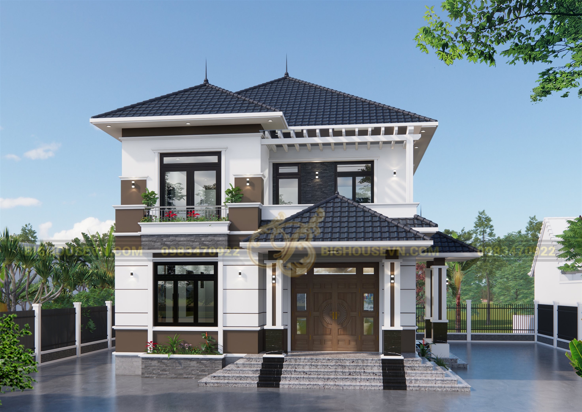 Mẫu nhà biệt thự 2 tầng đẹp tại Điện Biên - BT 21026 - KientrucKata