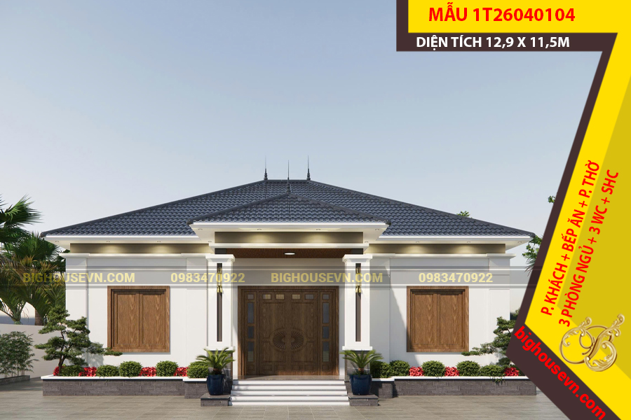 MẪU NHÀ CẤP 4 MÁI NHẬT 148M2 - 1T26040104