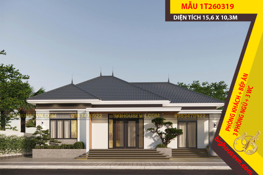 THIẾT KẾ NHÀ VƯỜN MÁI NHẬT 145M2 - 1T260319