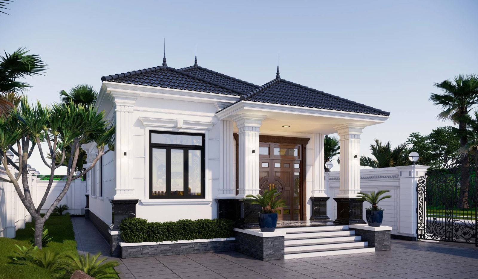 Mẫu nhà cấp 4 mái nhật 4PN - mặt tiền 8m